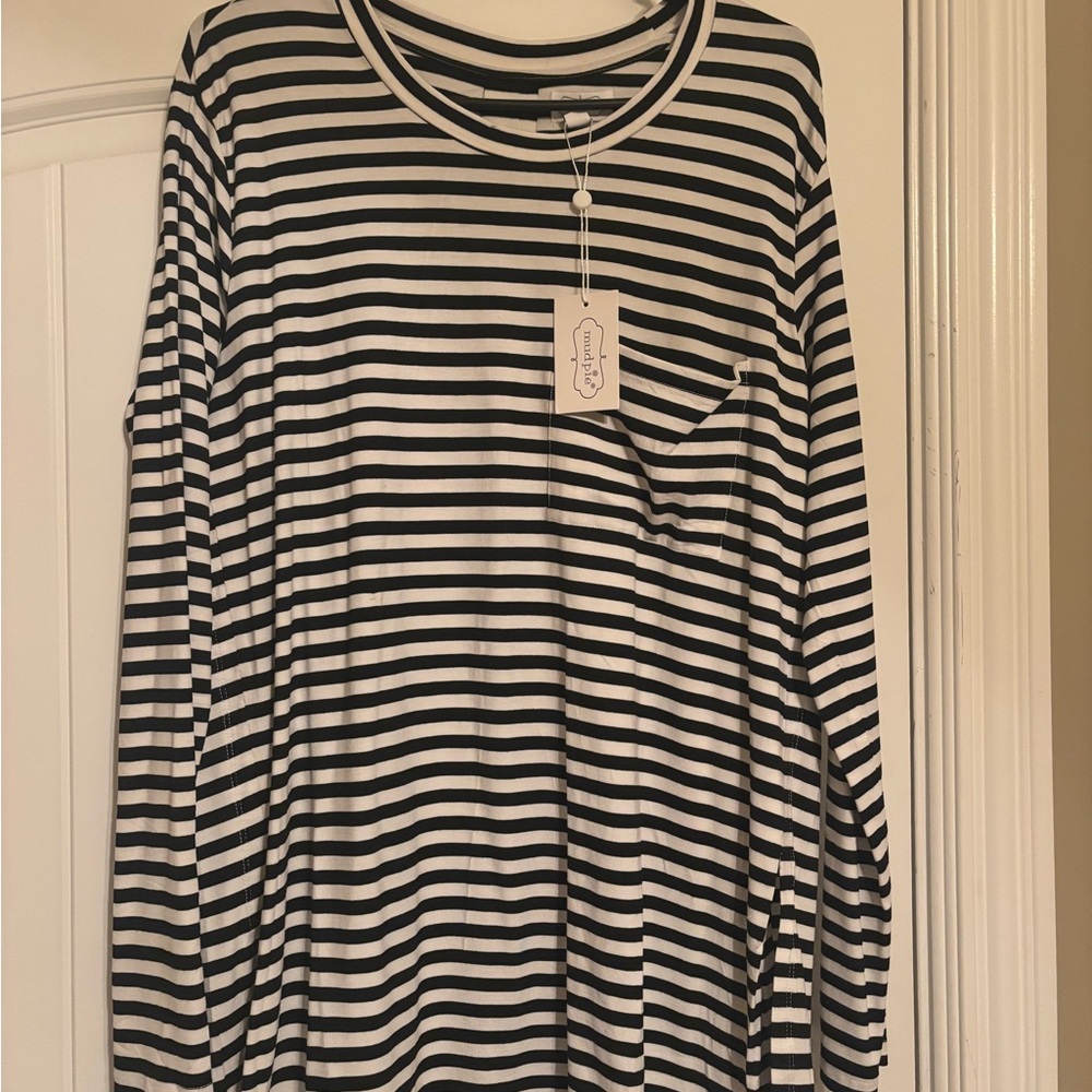 Mud Pie Black and White Striped Tunic